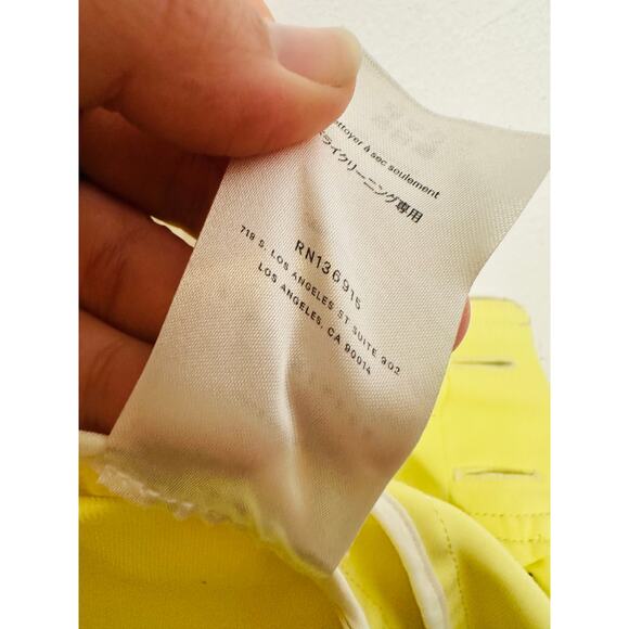 SIMON MILLER Butter Yellow Paper-Bag Waist Casual Galen Fitted Pants Size Large - Picture 9 of 16